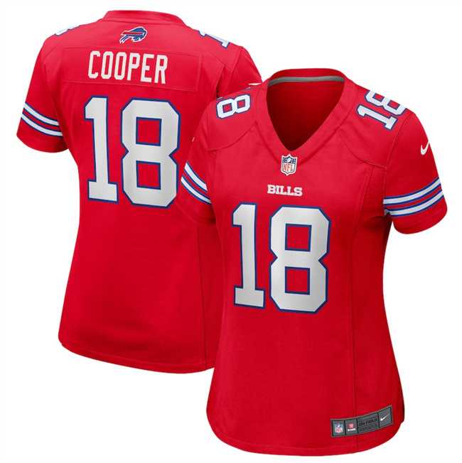 Women%27s Buffalo Bills #18 Amari Cooper Red Stitched Football Jersey Dzhi->washington commanders->NFL Jersey